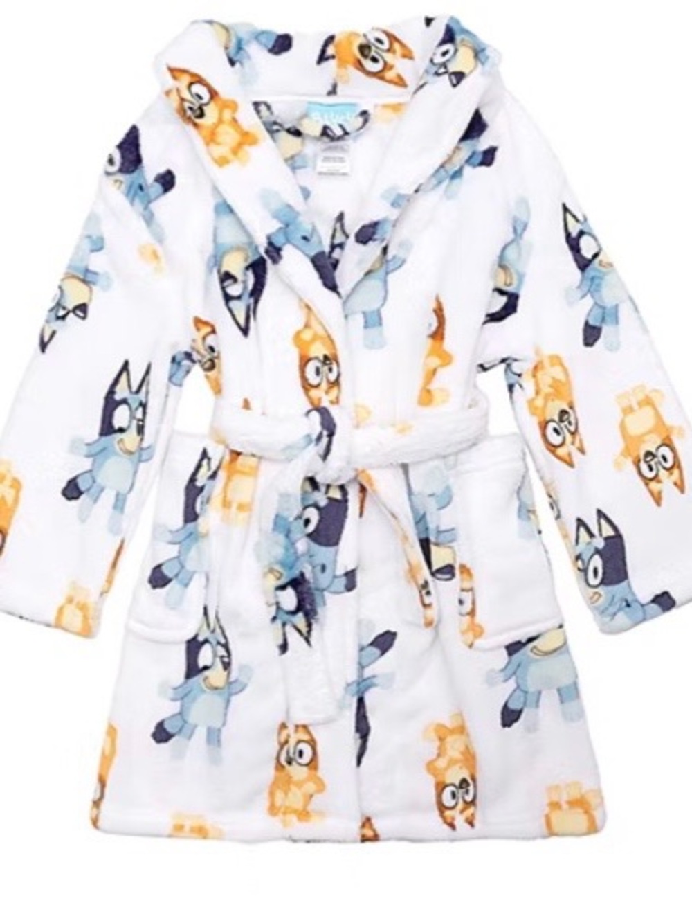 Girls Plush Long Sleeve Knee Length Bluey Robe Sz. 4